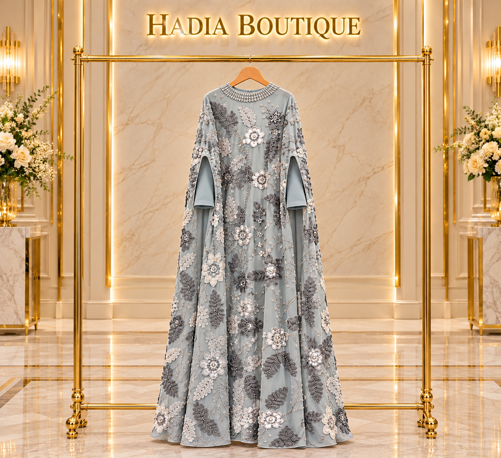Floral & Leaf Embellished Abaya